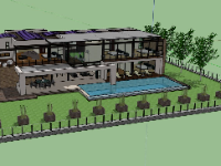 Biệt thự nghỉ dưỡng 2 tầng model sketchup