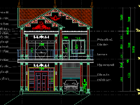 biệt thự song lập,biệt thự 14x10,biệt thự 2 tầng,file cad biệt thự 2 tầng