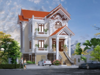 Biệt thự tân cổ điển pháp cổ 3 tầng 8.5x11.8m file cad