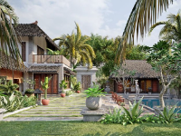 Biệt thự vườn 2 tầng sketchup