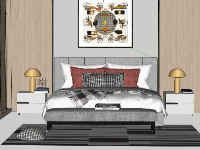 Bố trí nội thất phòng ngủ sketchup