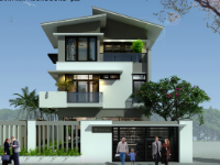 BVTC biệt thự 3 tầng + dự toán kích thước 12.8x30m ( Kt,KC, DN, DT)