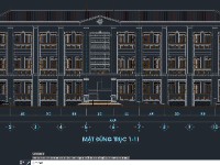 BVTC nhà lớp học bộ môn trường THCS 3 tầng 12.9x36.3m