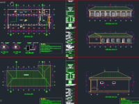 CAD bản vẽ nhà ăn 9.1x28m full KT,KC,ĐN,PCCC