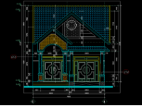 Cad Biệt thự phố cấp 4 kích thước 8x18m