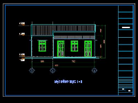 Cad + Dự toán Mẫu nhà bếp trường học KT: 6.3x10.8 m