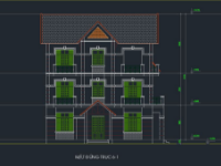 Cad Kiến trúc Biệt thự 3 tầng kích thước 8.5x12.5m