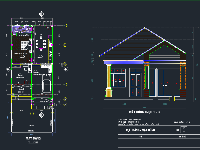 CAD Mẫu Nhà cấp 4 kích thước 8x15.4m ( Kiến trúc, kết cấu)