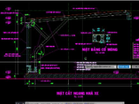 Cad nhà để xe khung thép 4.5x14m