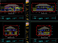 ( CAD + SKETCHUP) Biệt Thự 2 tầng kích thước 13.7x32.6m (CAD Kiến trúc)