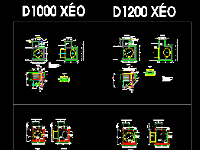 CAD Thư viện tổng hợp Hố ga - hầm ga hạ tầng D400-D1000 (VH-LD-Xéo-Giao Cắt)
