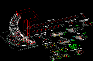 Cầu thang xoắn file cad