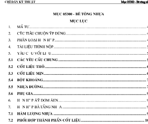 Chỉ dẫn kỹ thuật -mục 05300 Bê tông nhựa chi tiết