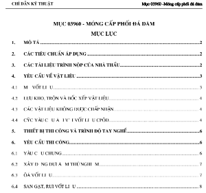 Chỉ dẫn kỹ thuật về móng cấp phối đá dăm