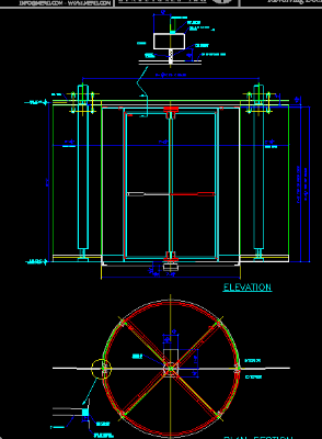 Chi tiết cad kính, khung Spider