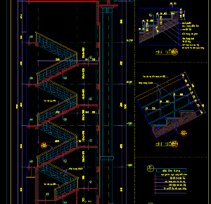 Chi tiết cầu thang để làm đồ án tốt nghiệp bằng Autocad