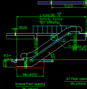 Chi tiết thang cuốn điển hình - Autocad Escallator detail