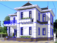 Chia sẻ model 3d sketchup mẫu biệt thự 2 tầng 10.5x15m