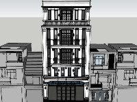 nhà phố 5 tầng,File sketchup nhà phố 5 tầng,model sketchup nhà phố 5 tầng