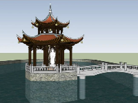 Chùa Quế Hà Tây dựng model sketchup