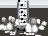 Chung cư 8 tầng 11x17m file sketchup