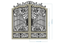 CNC cổng 2 cánh hiện đại file cad