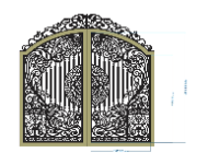 CNC cổng 2 cánh thiết kế đẹp nhất 2d