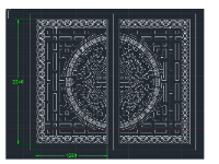 CNC cổng 2 cánh thiết kế đẹp trên cad 2d