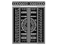 CNC cổng 2 cánh thiết kế đơn giản 2d dxf