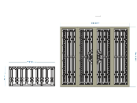CNC cổng 4 cánh và hàng rào đẹp dxf