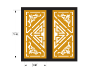 CNC mẫu cổng 2 cánh hoa văn chữ thọ