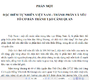 Cơ sở cảnh quan học của việc sử dụng hợp lí tài nguyên thiên nhiên, bảo vệ môi trường lãnh thổ Việt