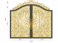 Cổng 2 cánh cnc hiện đại file cad