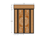 Cổng 4 cánh cnc họa tiết con chim và ô thoáng