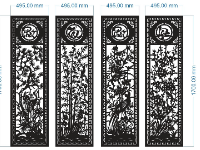 Cổng 4 cánh phát tài phát lộc tứ quý