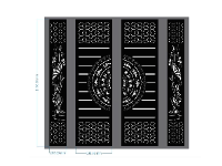 Cổng 4 cánh trống đồng bông tuyết hoa sen cnc dxf