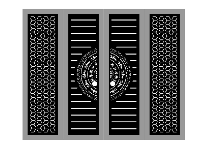 Cổng 4 cánh trống đồng bông tuyết thiết kế dxf