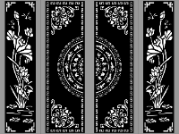 Cổng 4 cánh trống đồng hoa sen cnc