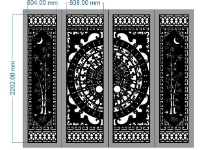 Cổng 4 cánh trúc dơi đồng tiền cnc