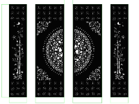 Cổng 4 cánh trúc trống đồng hoa cnc