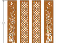 Cổng 4 cánh trúc và họa tiết hình độc đáo cnc