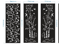 Cổng cnc 4 cánh trúc kết hợp họa tiết độc đáo