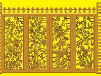 Cổng cnc tứ linh file cad chuẩn