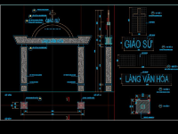 Cổng làng văn hóa autocad