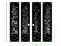 Cổng tứ quý 4 cánh dxf cnc