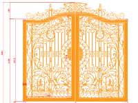 Cửa cổng cnc 2 cánh đẹp file dxf