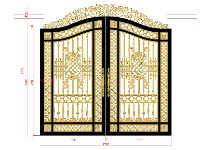 Cửa cổng cnc 2 cánh đơn giản file dxf