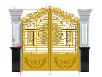 Cửa cổng cnc 2 cánh hiện đại đẹp file cad