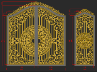 Cửa cổng cnc 2 cánh thiết kế nai cò file dxf
