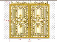 Cửa cổng cnc 2 cánh thiết kế vòm chông file cad